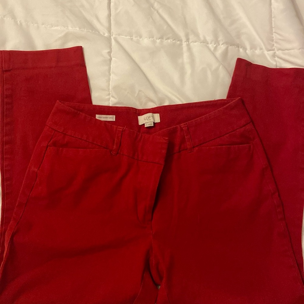 Loft Outlet Women's 12 Curvy Skinny Pants Blue